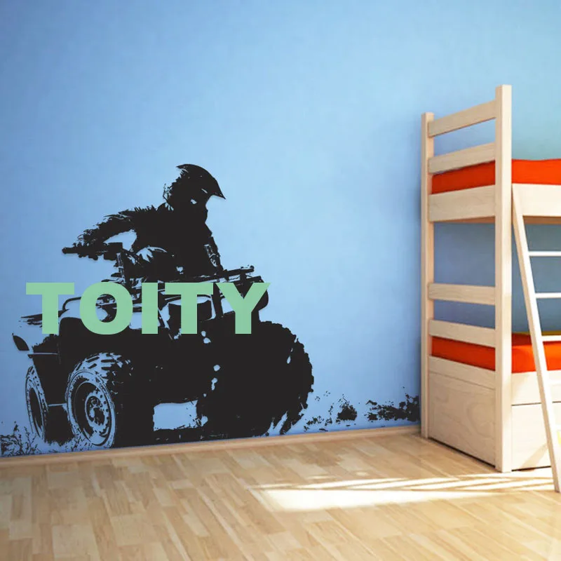 29 Конструкции квадроцикл atv гоночный Rider Экстремальная Спортивная Наклейка на стену 4 Wheeler по бездорожью Декоративная Виниловая Наклейка Декор дома Фреска