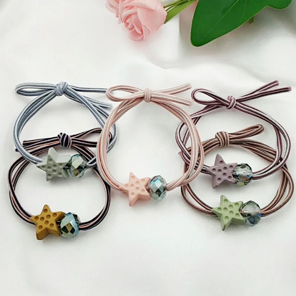 1/5 шт. резинки для волос со звездами аксессуары ручная работа резинка