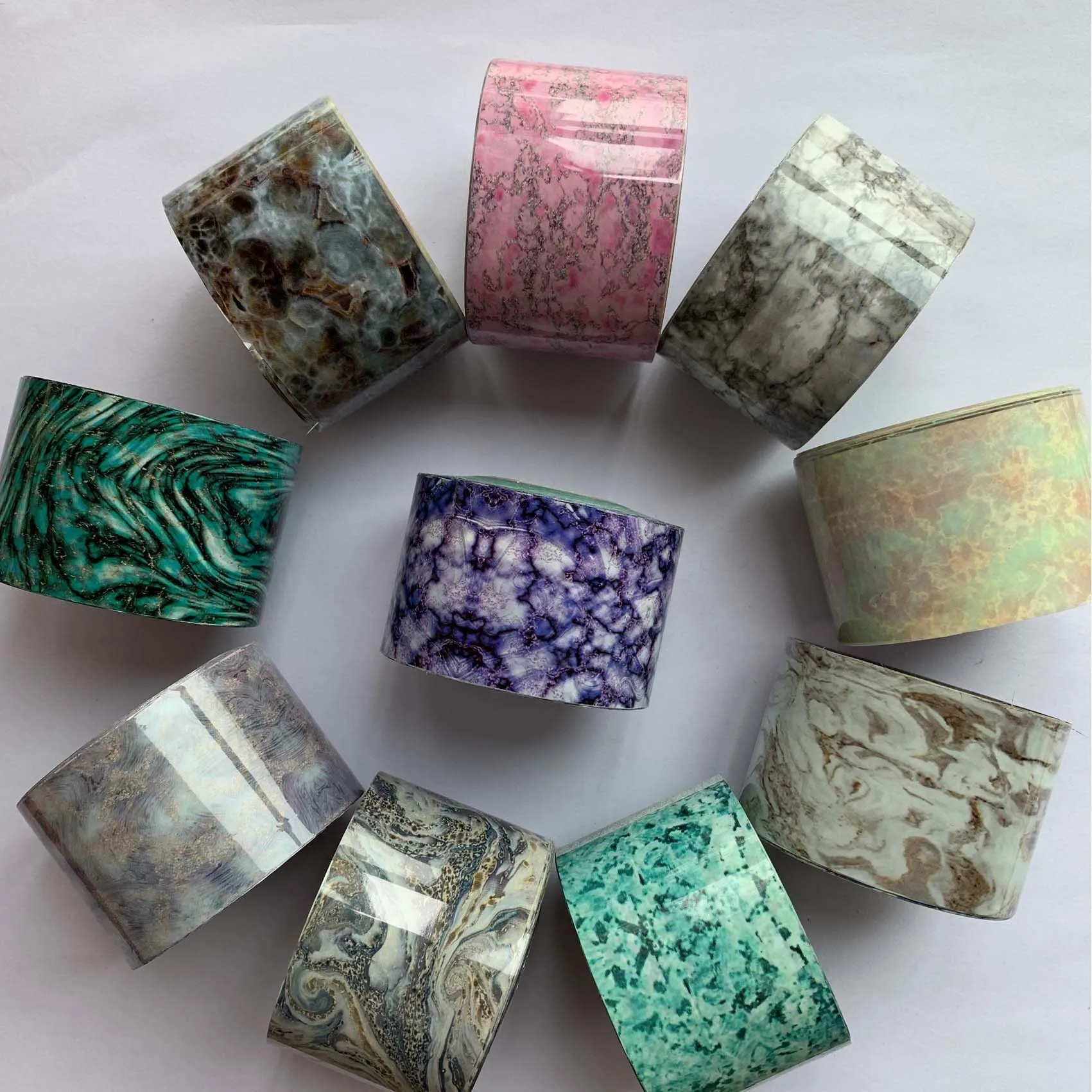 10rolls 4cm*120m Rock Nail Foils Marble Transfer Sticker Galaxy Slide Art Decals Accessories Paper | Красота и здоровье