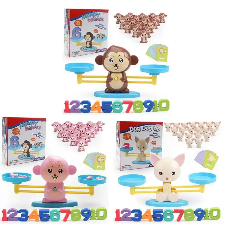 Математический матч Игра настольная обезьяна Цифровой баланс весы игрушка Малыш