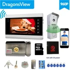 Широкоугольный 960P dragonsview 7 ''Wifi видеодомофон, домофон с замком, разблокировка двери, телефон Android и IOS