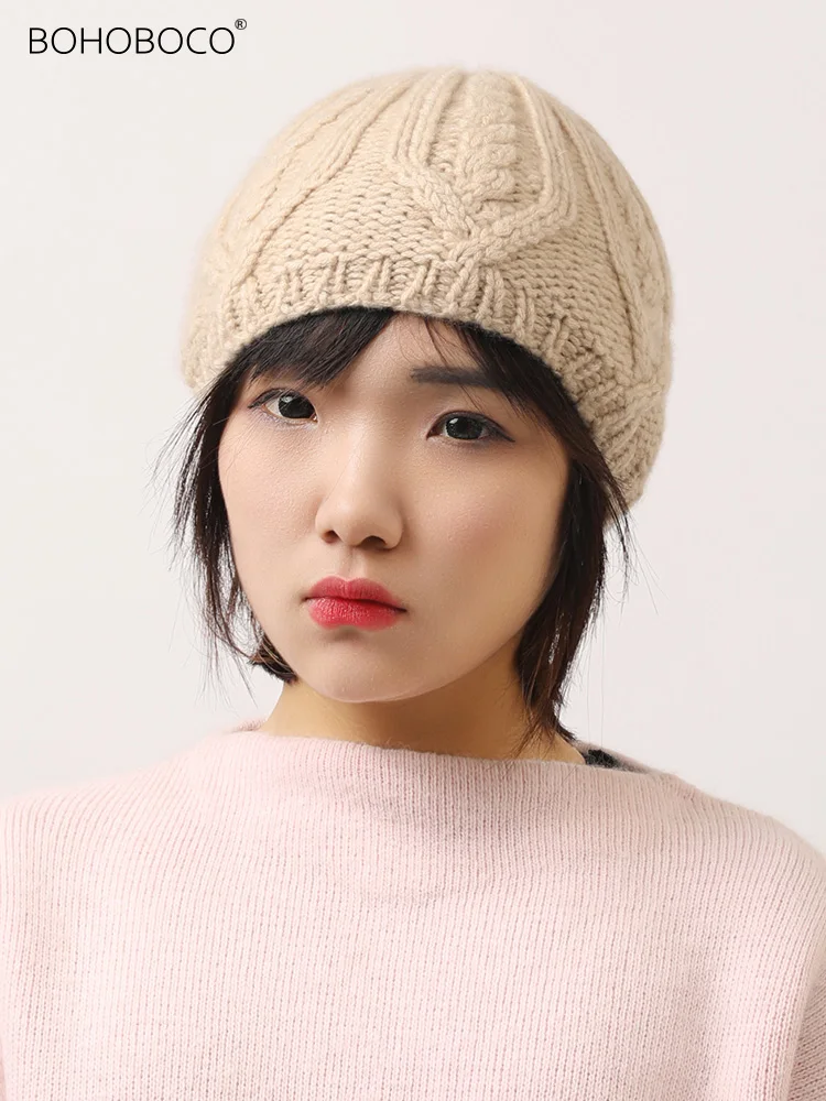 

Wholesale Customized Cashmere Knitting Hats Beanie For Women