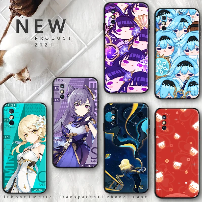 

Phone Case For iPhone 13 12 11 Pro MAX 6 6S 7 8 Plus 13 12 Mini X XR XS MAX Funda Coque Carcasa Cases Cute Game Genshin Impact