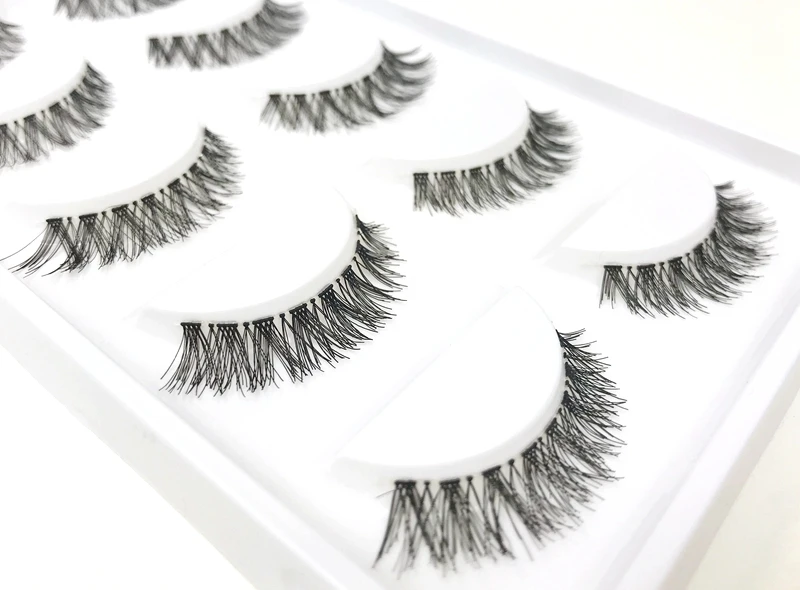 CLOTHOBEAUTY 5 пар накладных ресниц, тонкие накладные ресницы для наращивания ручной работы, натуральные мягкие невидимые ресницы, длинный толстый многоразовый макияж