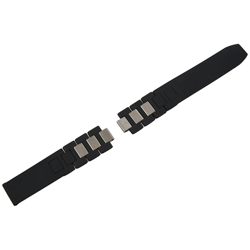 20Mm Silicone Strap Watch Band For Chronoscaph Autoscaph 21 Band, Black