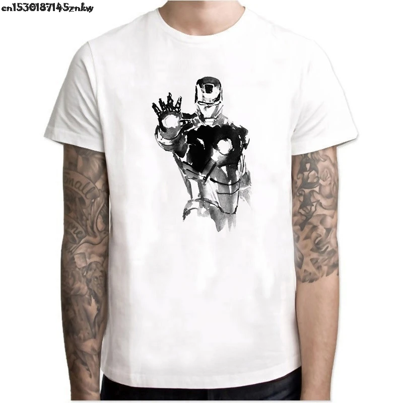 Мужская Винтажная футболка с супергероями панцири Железным человеком Марвел