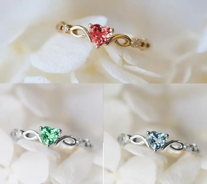 Женские кольца Любовь Циркон в форме сердца кубическое элегантное кольцо