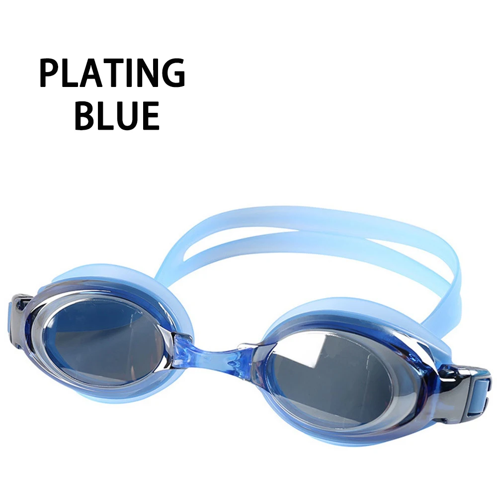Plating Blue Оптическая близорукость плавательные очки 200-800 градусов взрослые очки по рецепту Силиконовые противотуманные водные диоптрий плавательные очки - Цвет: Plating Blue