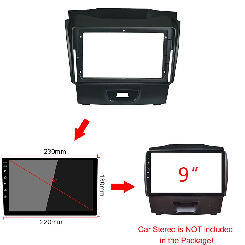 Двойная Din Facia для Isuzu D Max DMax Holden Колорадо 2012 + стерео DVD CD панель Лицевая рамка