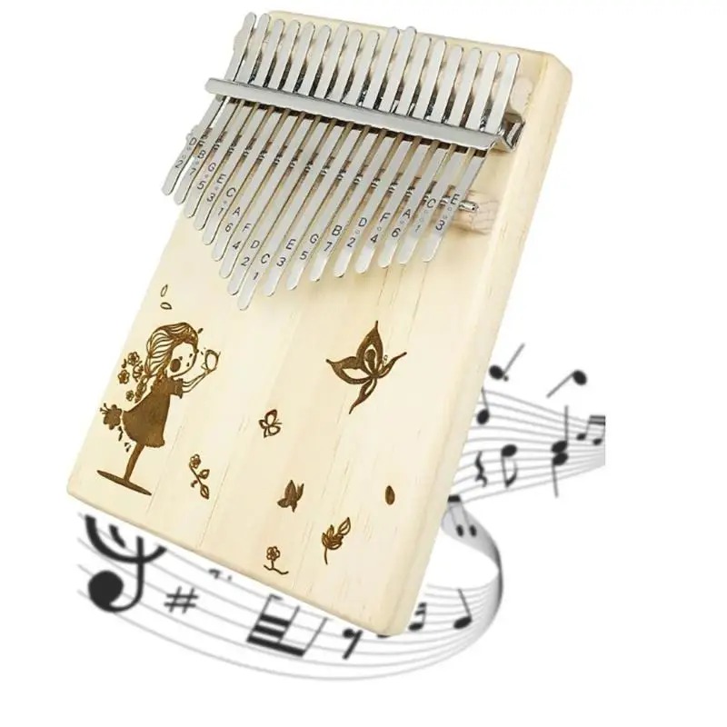 Деревянное пианино Kalimba перкуссионное для начинающих 17 клавиш Sanza Mbira Calimba