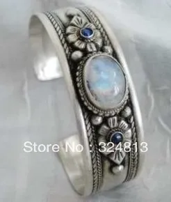 

Fancy tibet silver opal&lapis beads cuff bracelet