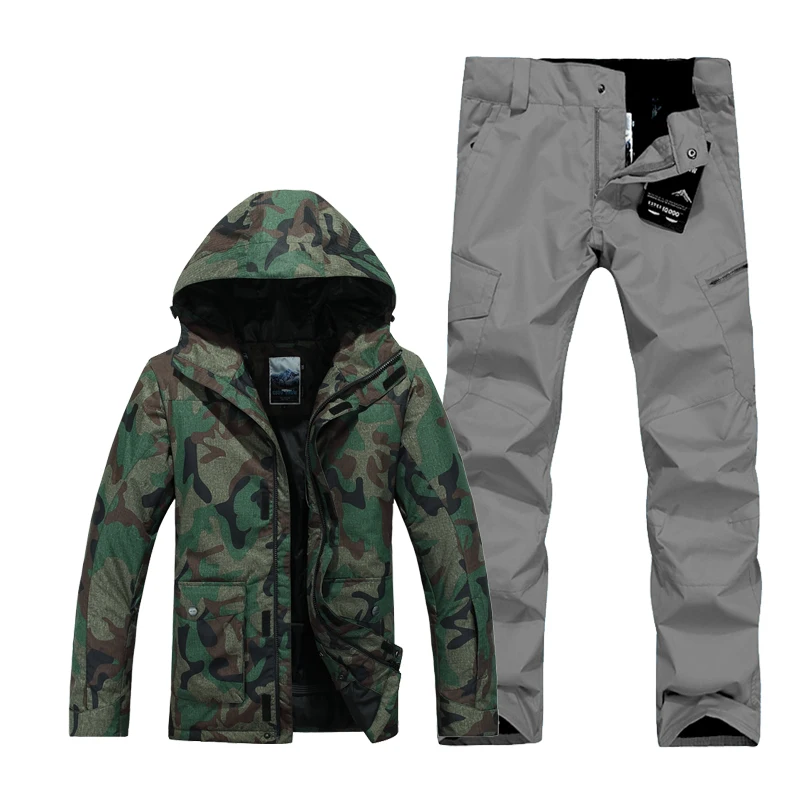 Зимние лыжные костюмы GSOU для мужчин камуфляжные куртки сноуборда штаны мужские