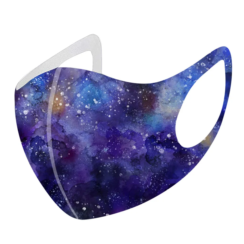 

#Fashionable Christmas Print Dustproof Ice Silk Mask Reusable Colorful Fabric Face Turban Stylish Dustproof Washable Mask F1021