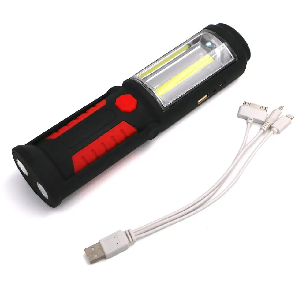 Портативный COB светодиодный ночной Светильник USB Перезаряжаемые вспышка