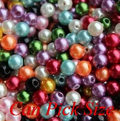 

Yd23 микс разноцветных 4 мм, 6 мм, 8 мм, 10 мм, 20 мм, имитация смолы, свободные акриловые жемчужные бусины для крупного детского ожерелья