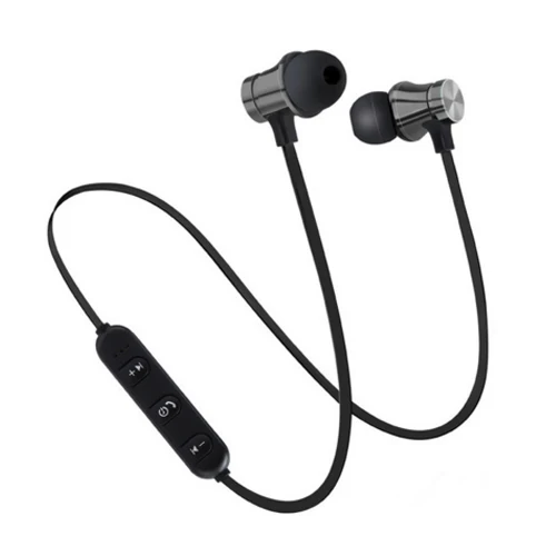 Black Магнитные беспроводные Bluetooth наушники стерео спортивные водонепроницаемые наушники беспроводные наушники-вкладыши с микрофоном для IPhone 7 samsung - Цвет: Black