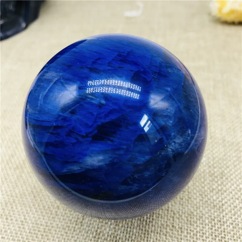 

60mm natural quartz crystal blue melting crystal ball handicraft living room decoration