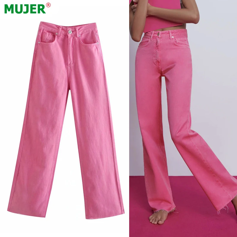 

FAKUNTN Rose Y2K Baggy Jeans Woman High Waist Denim Trousers Women Summer 2021 Wide Leg Women Jeans Fashion Streetwear Trousers