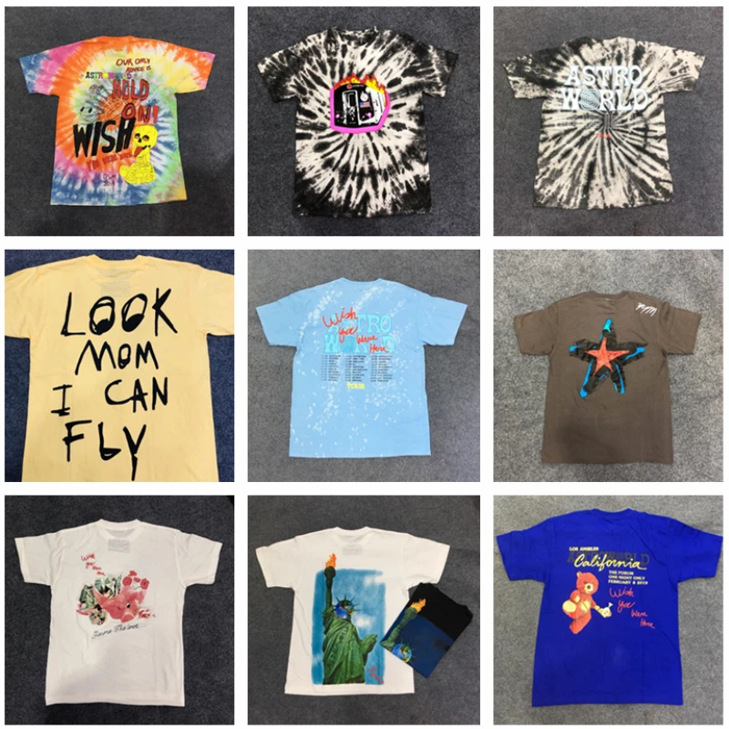 

20 Styles Travis Scott Astroworld Tour Vegas TShirt Women Men Streetwear Top Tee Harajuku Cotton Casual ASTROWORLD Tshirt