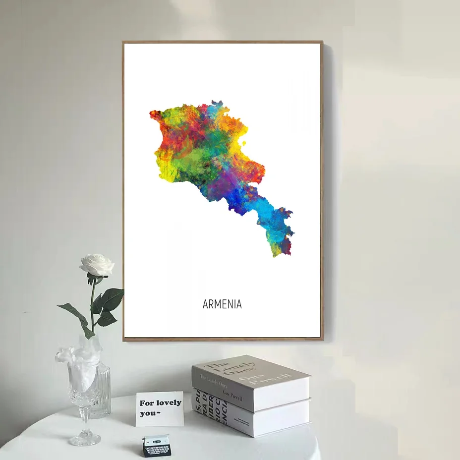 

Armenia Map, Watercolour Art Print CANVAS Poster