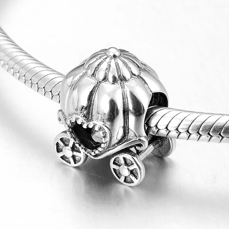 Heart charms pumpkin car beads 925 Sterling Silver for womens accessories Fit Original European Charm Bracelet Jewelry | Украшения и