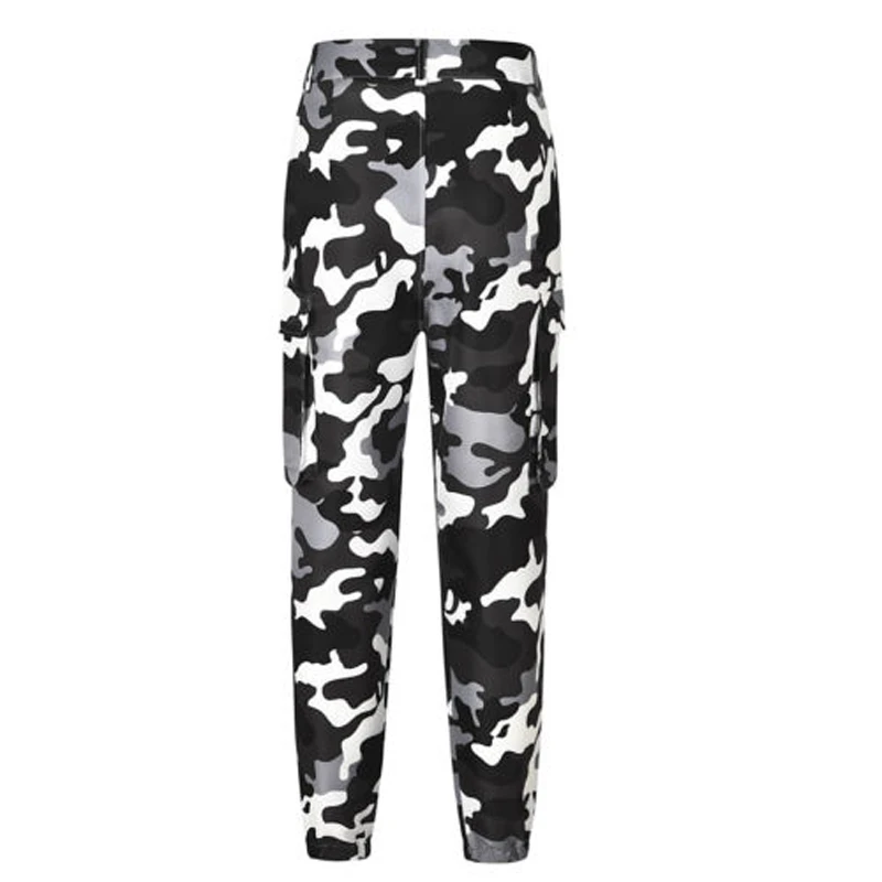 

Hip Hop Women Camouflage Jogger Cargo Pants Cool Trousers High Waist Casual Pants Military Army Combat Pluse Size Trousers