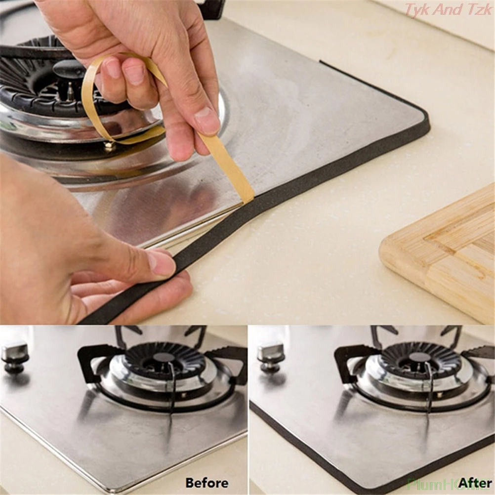 

2Pcs Kitchen Gas Stove Gap Sealing Adhesive Tape Anti Flouring Dust Proof Waterproof Sink Stove Crack Strip Gap Sealing