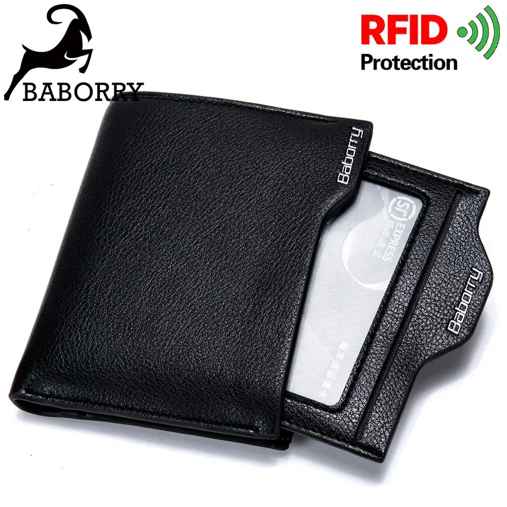 Мужской кошелек Baborry Rfid мужские кошельки мужской тонкий для мальчиков короткий