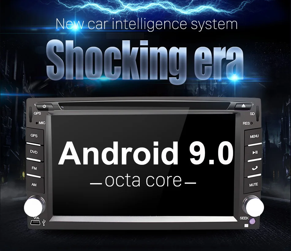Eunavi 2 din Универсальный Android 9,0 Автомобильный dvd Радио мультимедийный плеер gps навигация аудио стерео головное устройство 8 ядерный ips сенсорный экран