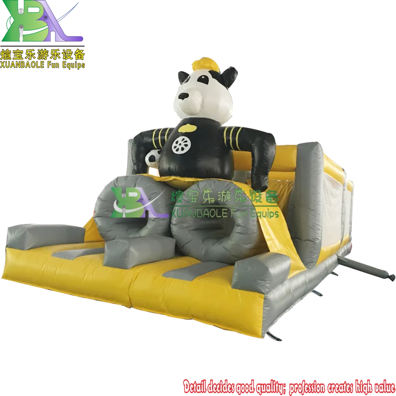 Прямая поставка с завода огромная надувная препятствия на тему панды|inflatable