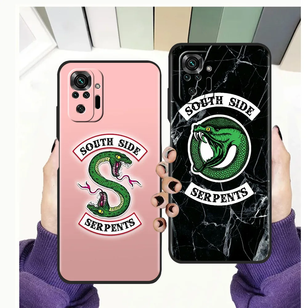 

TV Riverdale Southside Serpents Phone Case for Redmi Note 11 Pro Plus 7 8 8T 9S 9 10 Pro K40 8 9 9A 9C TPU Silicone Luxury Shell