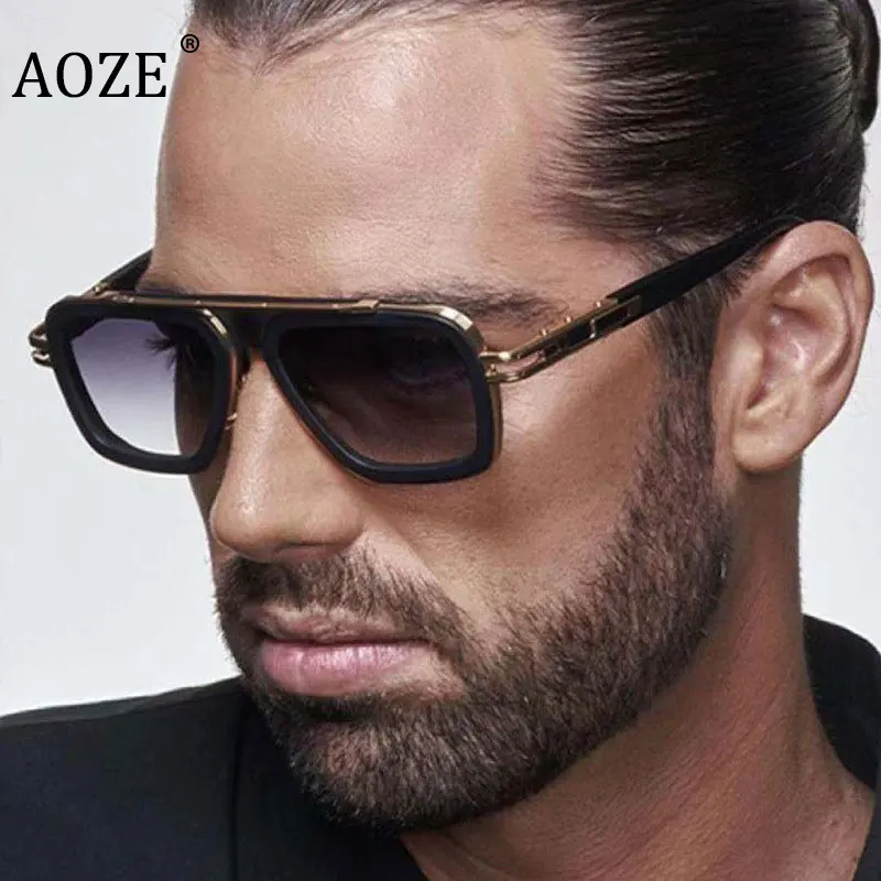 2021 Fashion Classic Metal Mach Style Gradient Pilot Sunglasses Men Women Vintage Brand Design Sun Glasses Oculos de sol  UV400