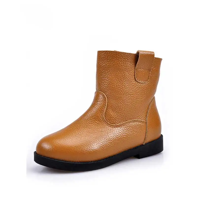 Kalupao/сапоги из натуральной кожи зимние сапоги для девочек мальчиков и цвет черный