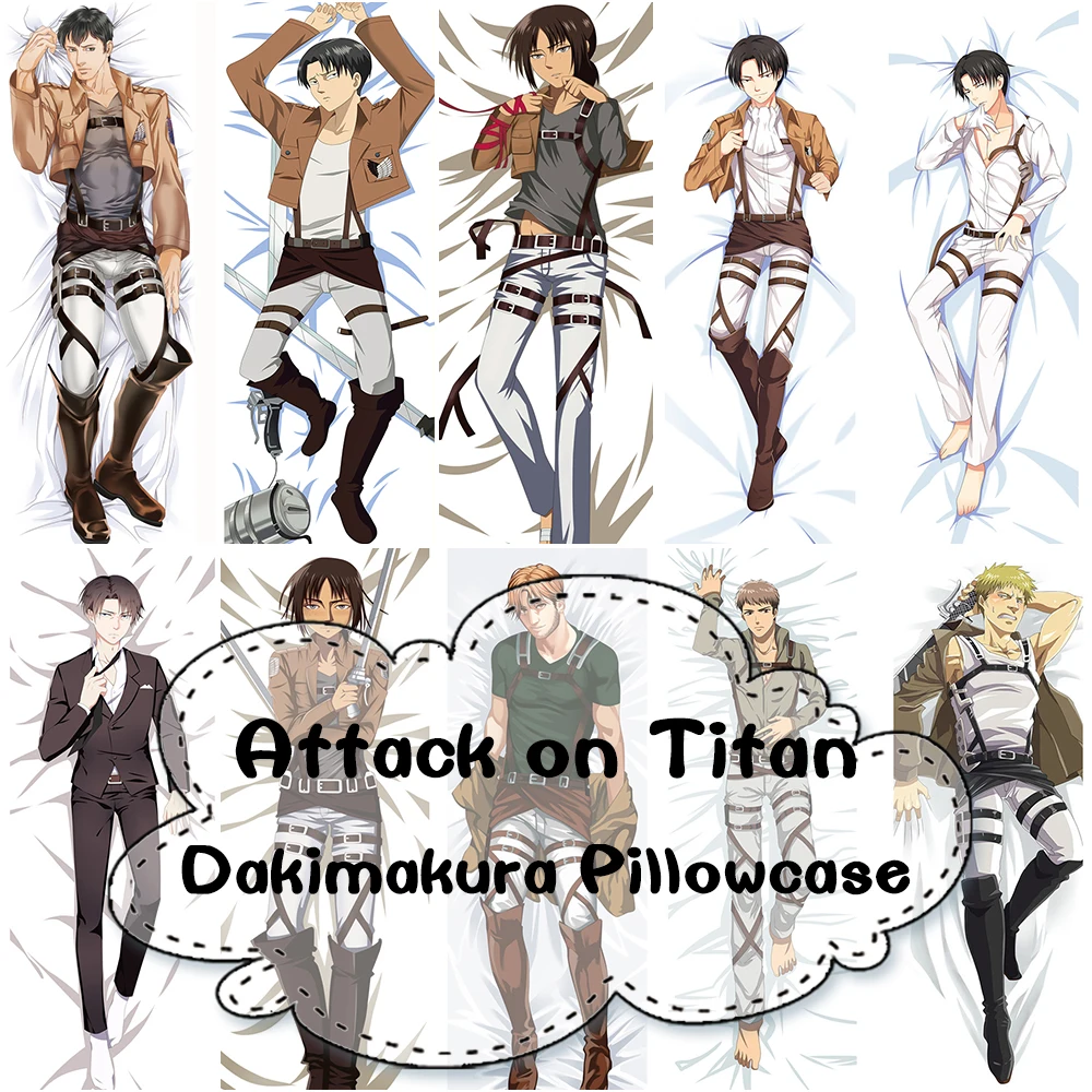 

Attack on Titan Dakimakura Cover Double-sided Anime Mikasa Ackerman Armin Arlert Rivaille Pillow Cover Otaku Bedding Pillowcase