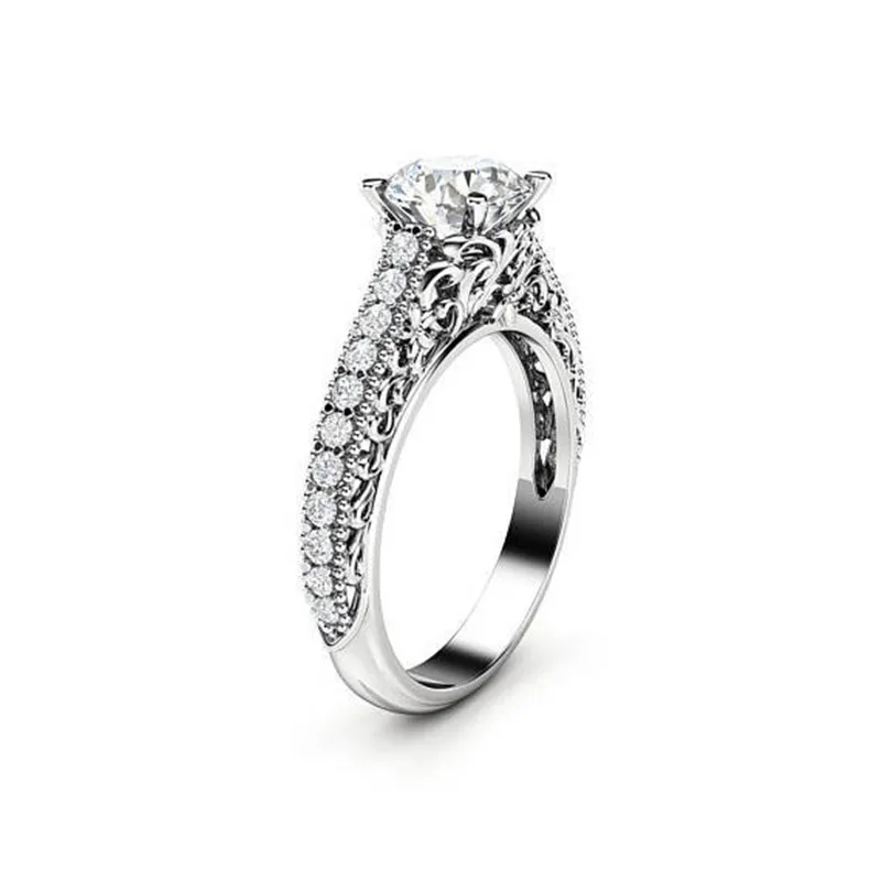 

Sterling Silver 925 Diamond Rings for Women Silver Wedding Rings Filled Womens Couple Love Wedding Diamond Necklaces Women