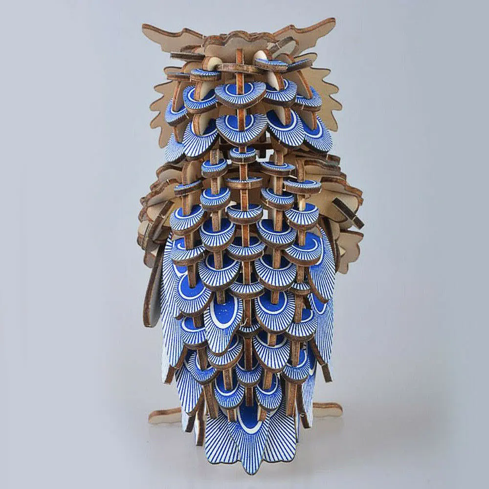 3D деревянные головоломки DIY Сова развивающая игрушка в подарок для детей