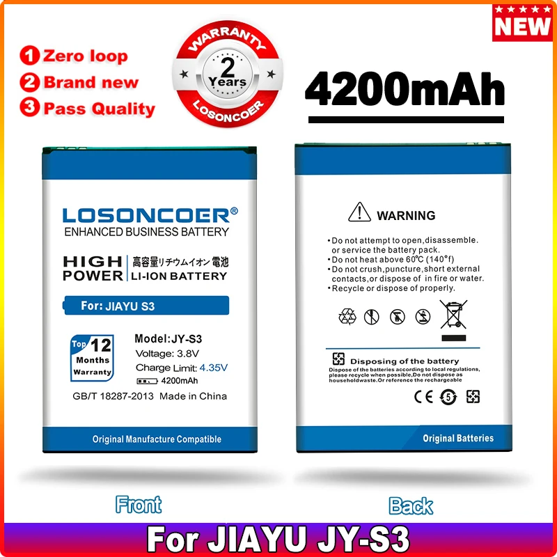 

LOSONCOER 4200mAh JY-S3 Battery JY For Jiayu jiayus3 Batteries