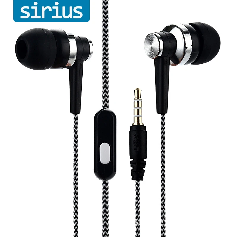 

4 Colors Wire In-ear Earphone With Microphone Music Subwoofer Headphones Color Braided Ropes Sports Earphone For Mobile Phone