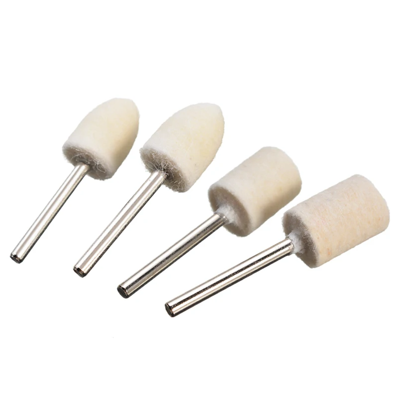 

129Pcs White Felt Buffing Burr Polishing Wheels Wool Plastic Kits For Metal Rotary Tools Abrasive Pad Polishing Pad
