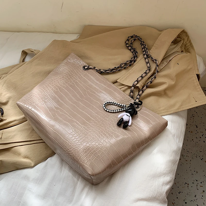 

Women Leather Handbags Female Crocodile Brand Ladies Shoulder Bag Designer Luxury Lady Tote Large Capacity Shoulder Bag