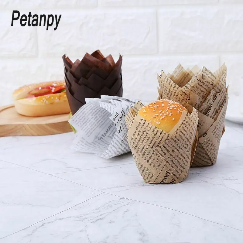 50 шт./компл. Мини бумажные стаканчики для кексов формочки форма с антипригарным