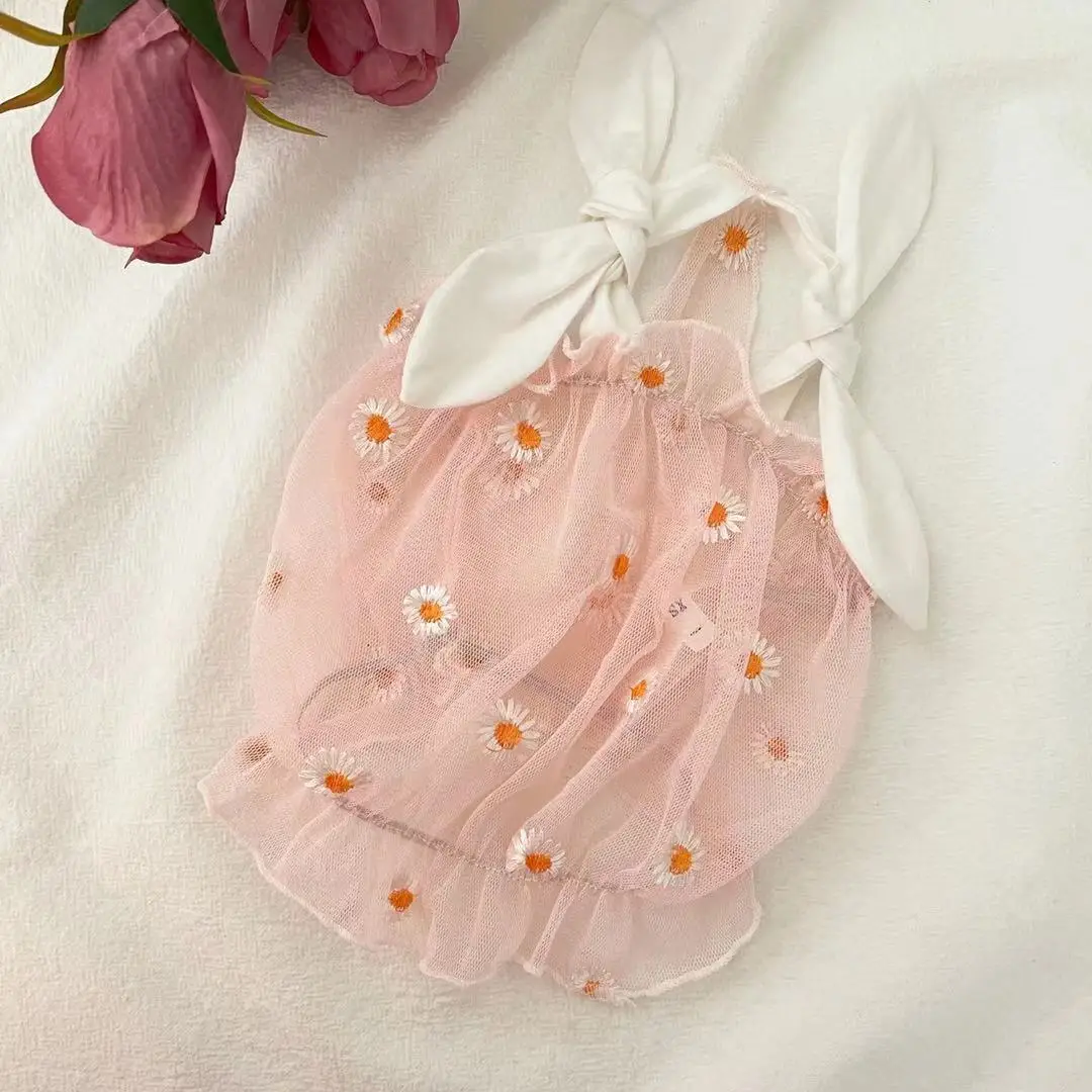 

2021 new Dog clothes Clothing for cats supplies small dogs chihuahua T-shirt french bulldog products Daisy Sling Dresses cute an