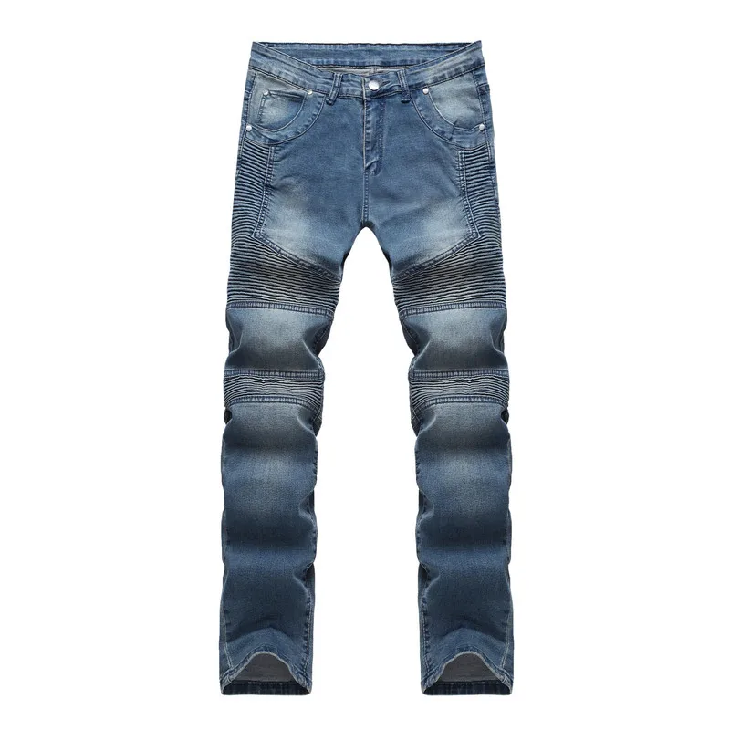 

Jeans Popular Logo Locomotive Foot Men's And Women's Personality Ruffle Cultivate Morality Pants Micro Elastic Jeans