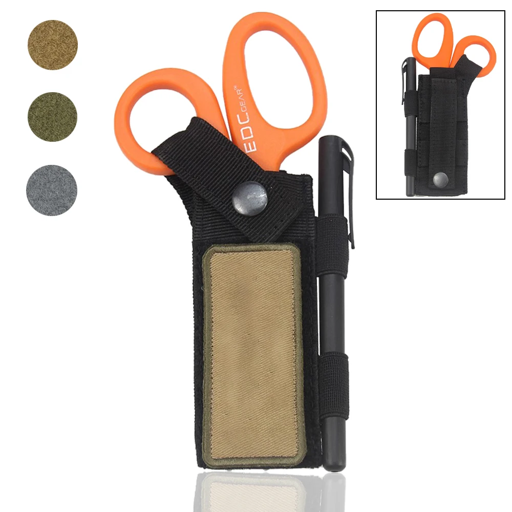 

Tactical Molle Shears Pouch Military EMT Scissors Bag Hunting Mag Organizer EDC Tool Pouch For Folding Knife Flashlight