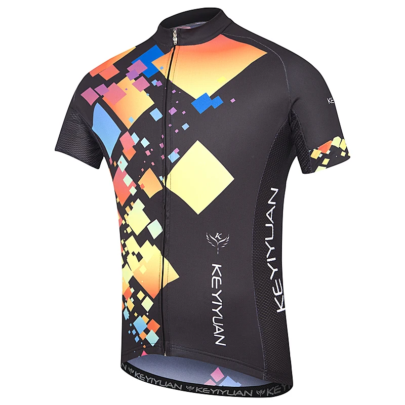 Мужская велосипедная Джерси Keyiyuan летняя дышащая одежда с короткими рукавами для