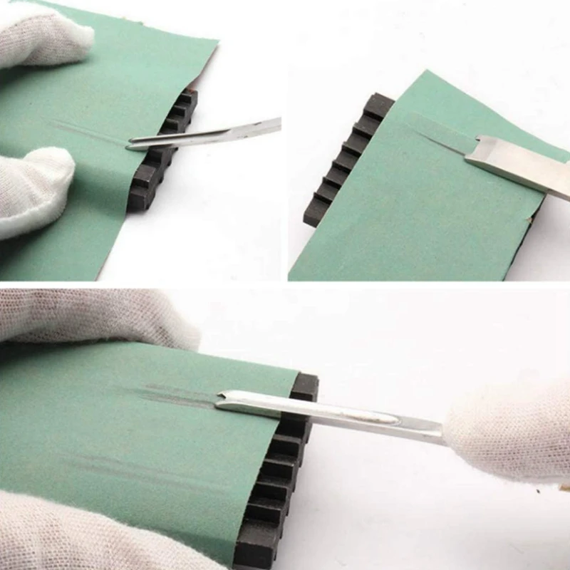 

Sharpener Guide for Leather Cutter Head Professional Wide Shovel Cutting Thinner Edge Skiving Grinding Tool for Leathercraft