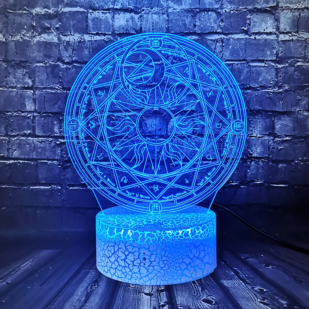 Ночной светильник японский аниме 3D оптический Cardcaptor Sakura Magic Circle лампа