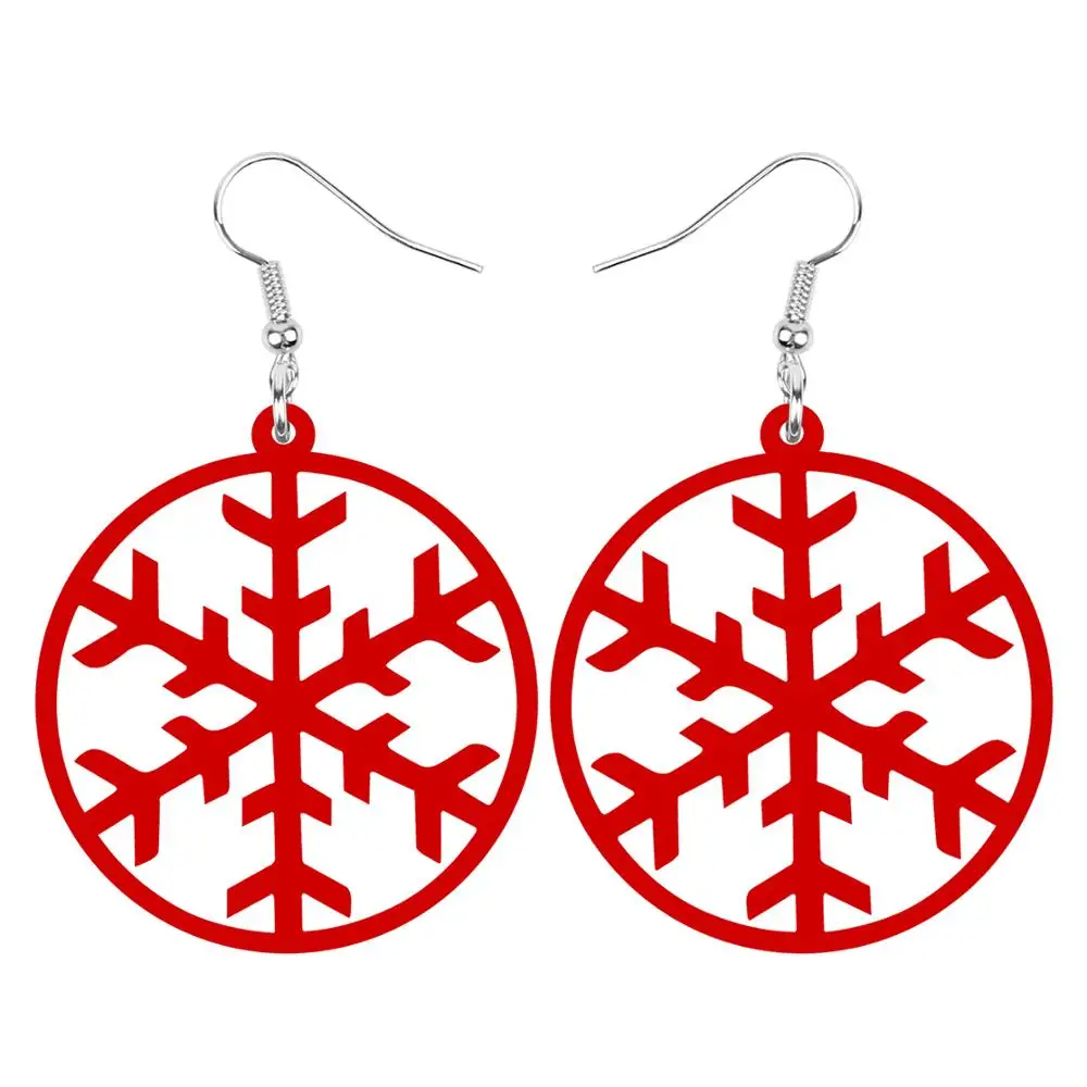 Акриловые большие круглые полые рождественские серьги ARWA в виде снежинок