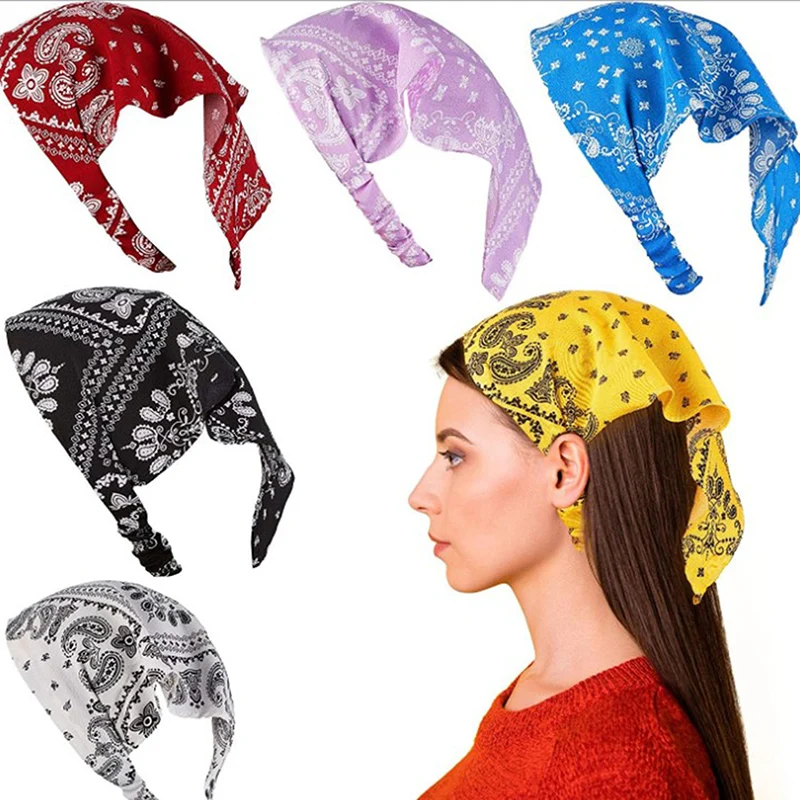 

Повязка для волос с богемным принтом женская, тюрбан с квадратным шарфом для девушек, многофункциональный аксессуар на голову