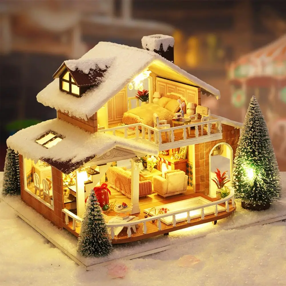 

DIY Mini Doll House Ice Snow Hand-Assembled Building Bricks Toys